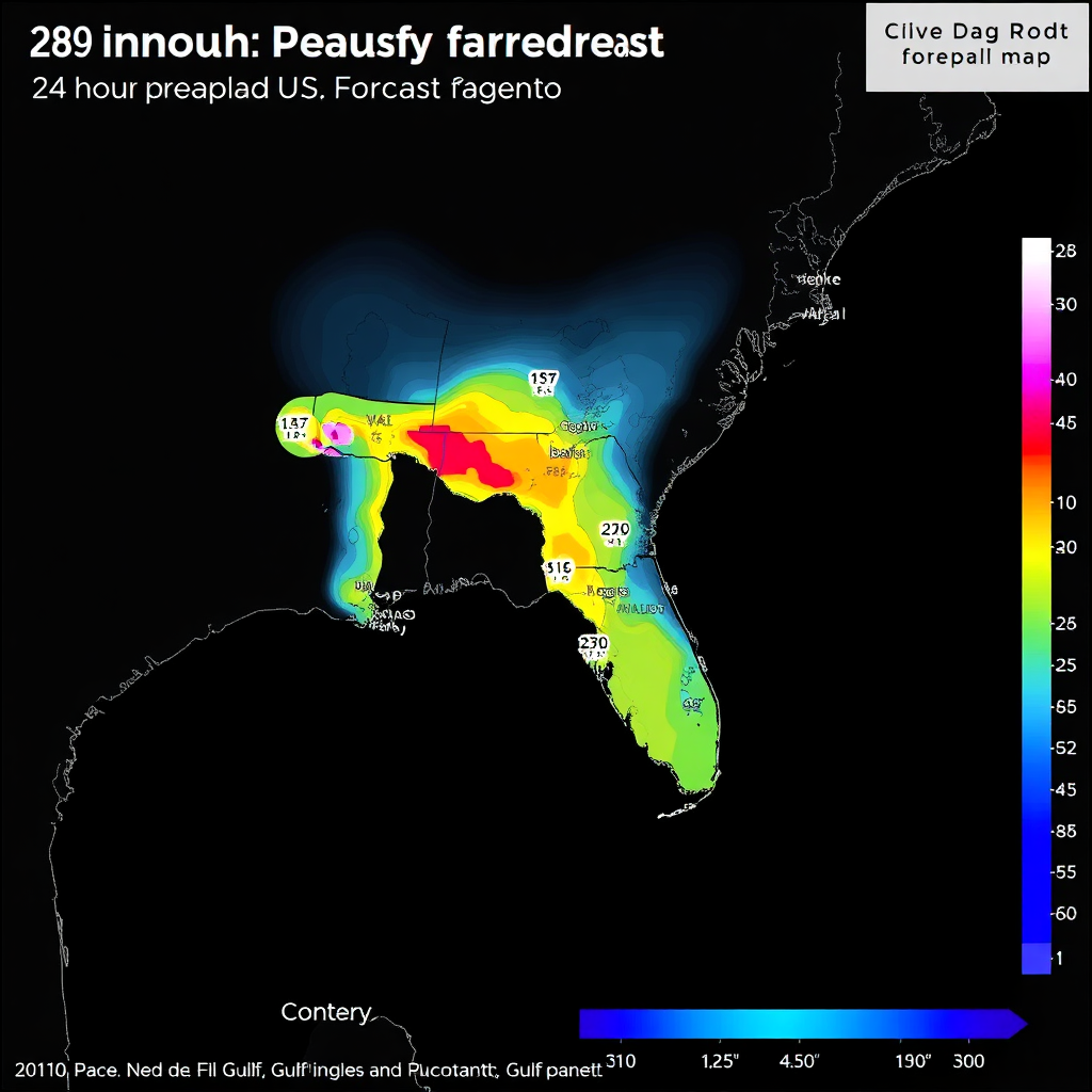 24-hour rainfall forecast map