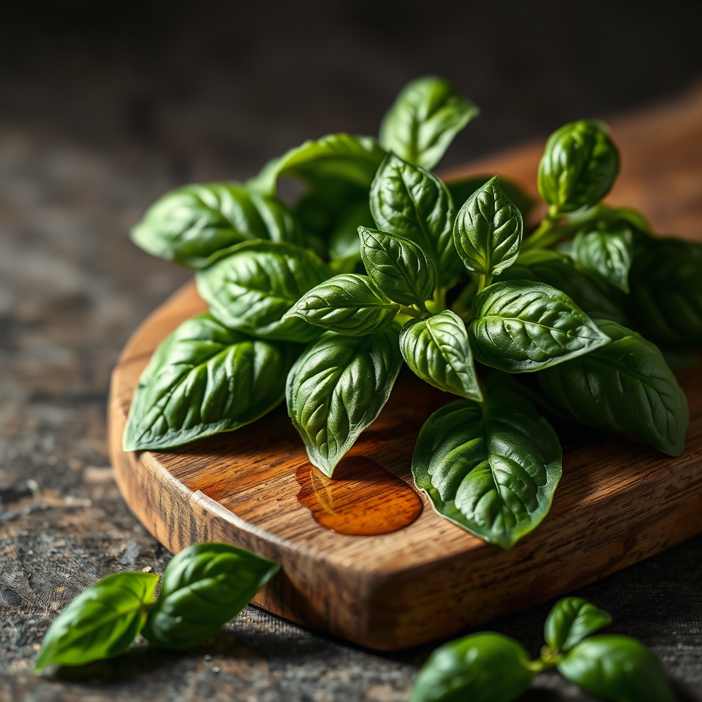 Fresh basil close-up