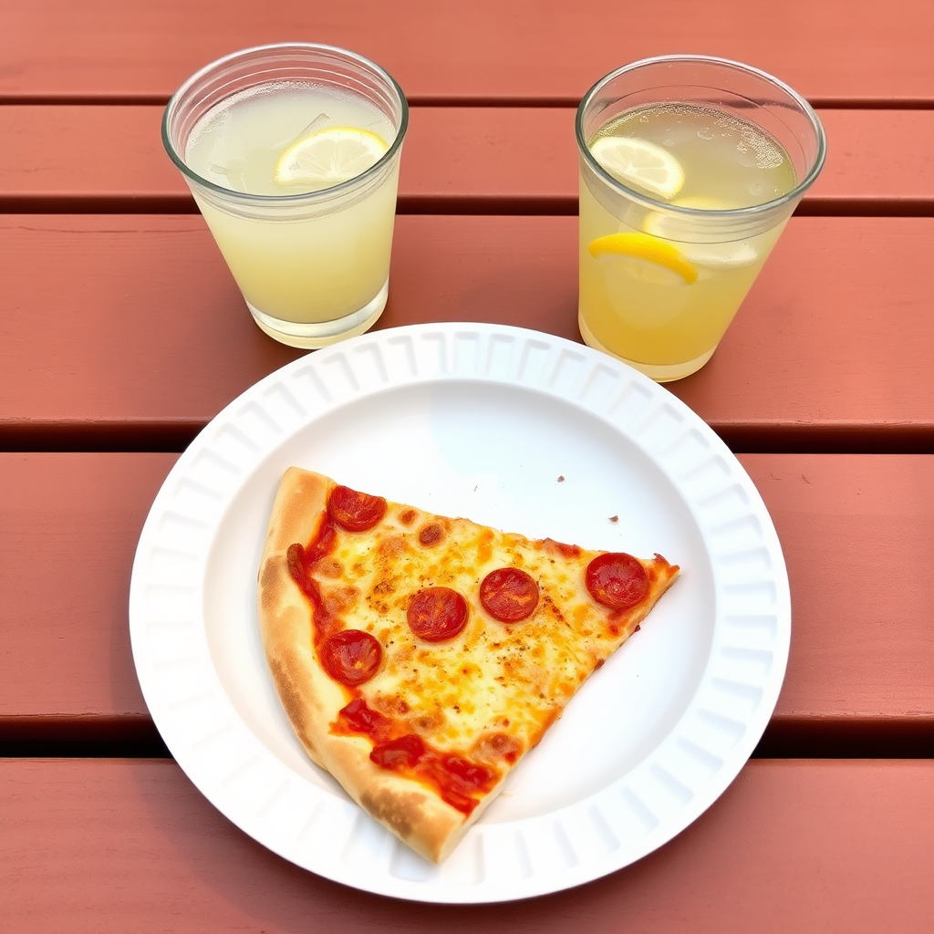 Slice on picnic plate