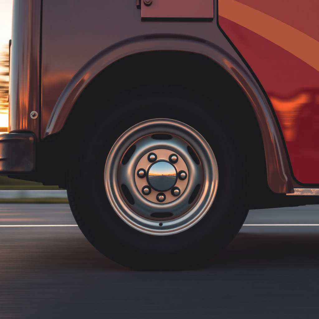 Truck detail at sunset