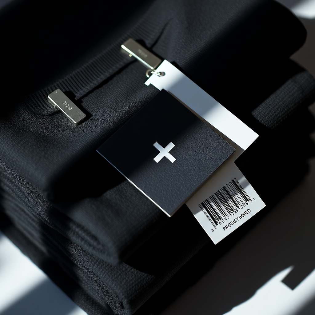Folded tees with hangtag
