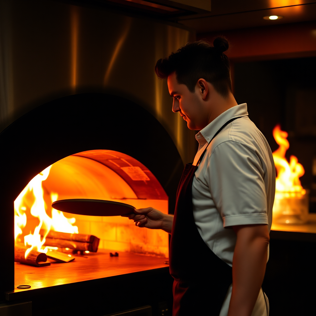 Staff at oven