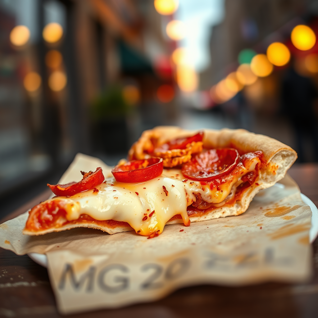 Pepperoni slice on parchment
