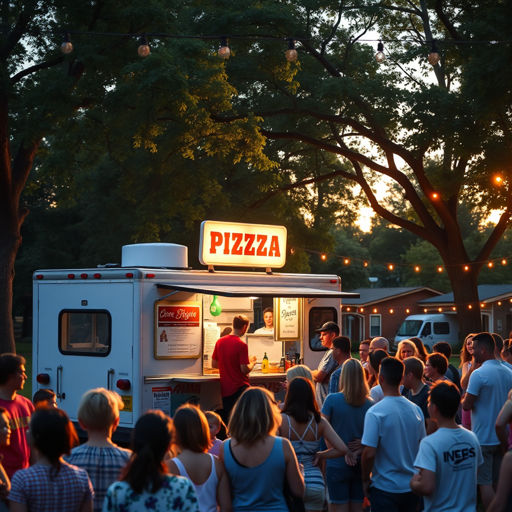 Truck serving at a park