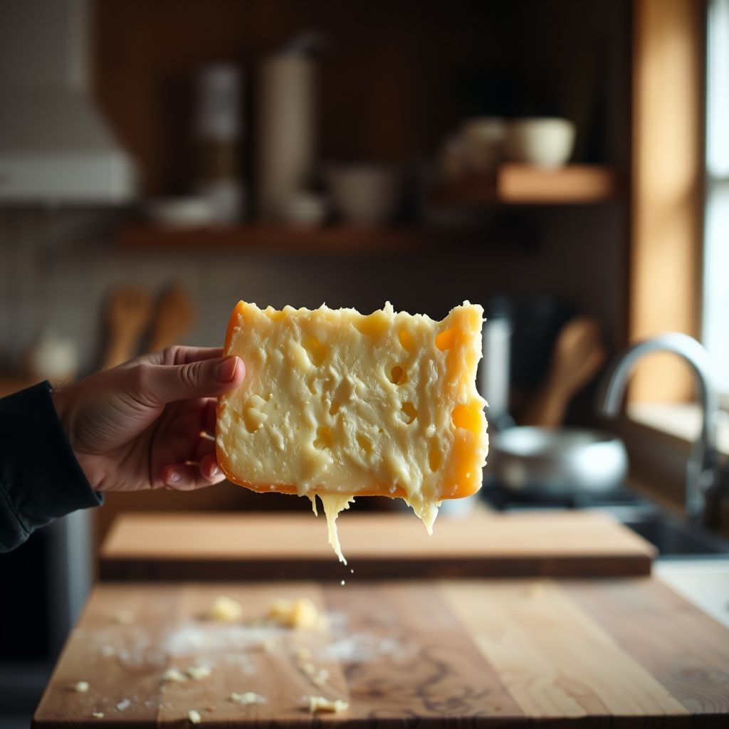 Cheese pull moment