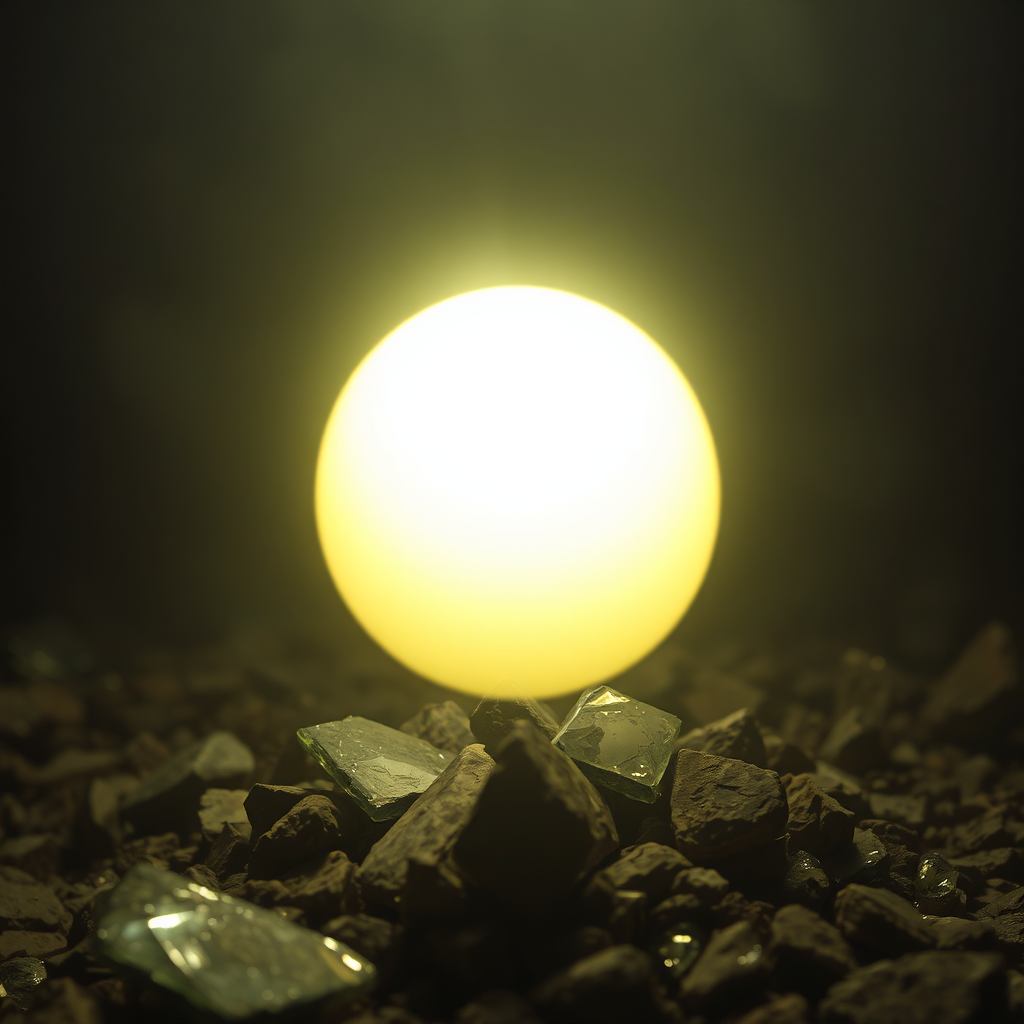 orb over rubble