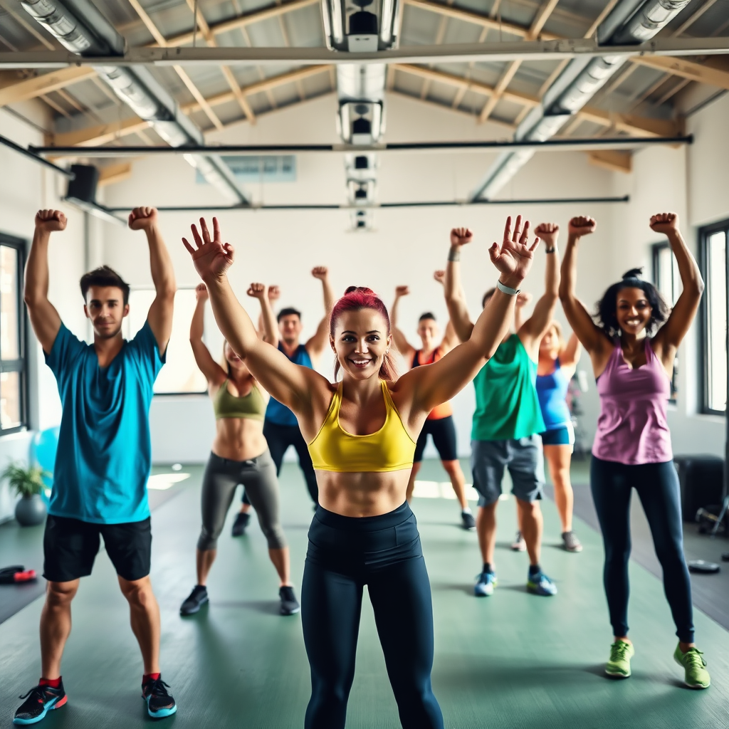 Uplifting fitness training group