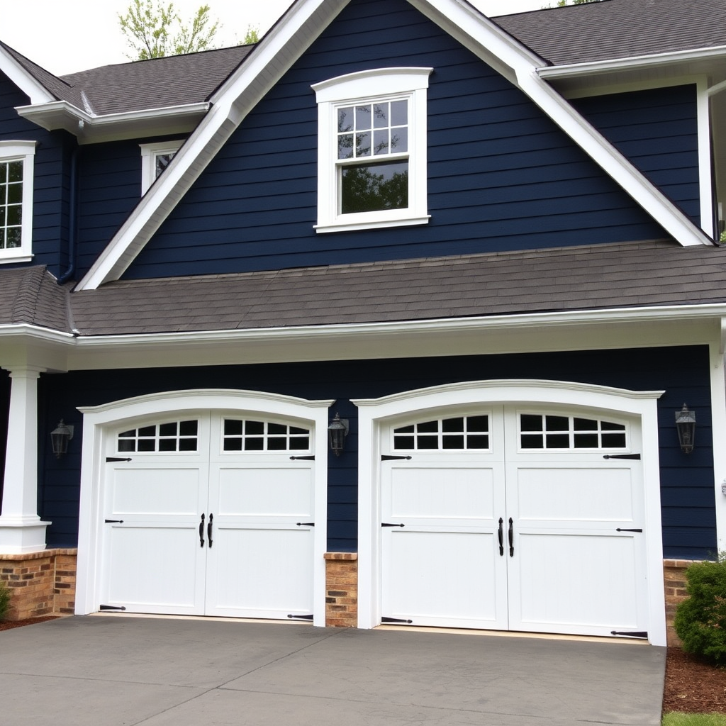 Classic home with carriage-house garage doors
