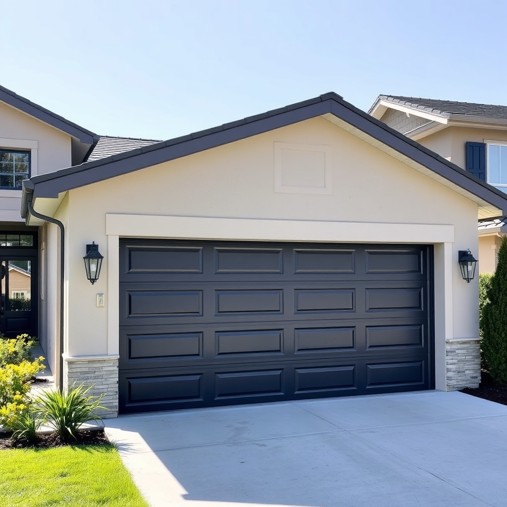 Transformed home with new garage door