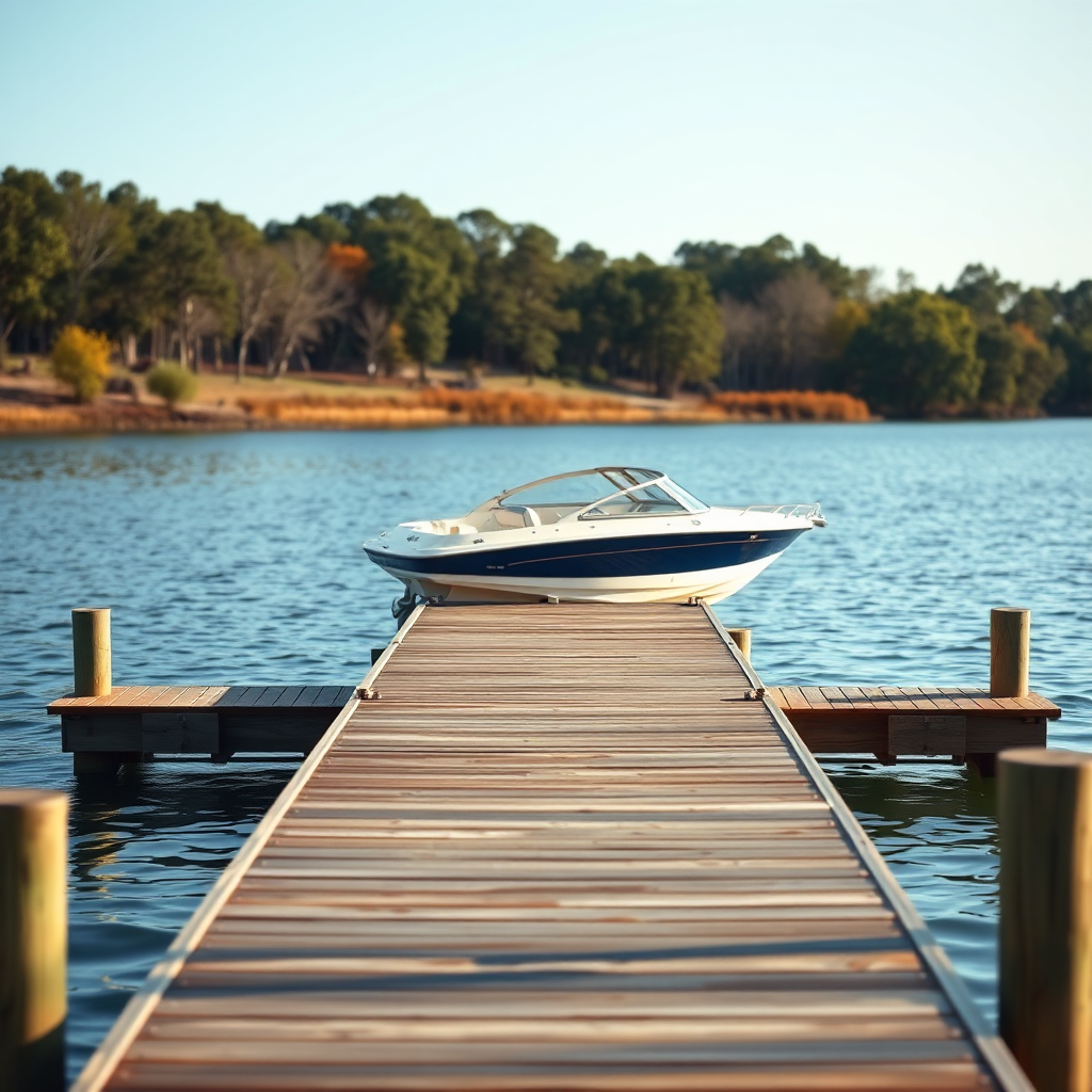 Boat docked on Lake Martin