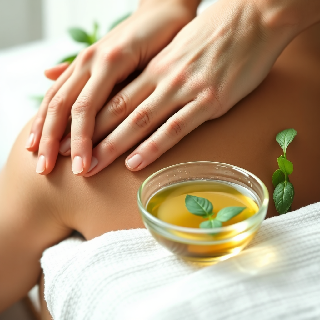 Shoulder massage with natural oils