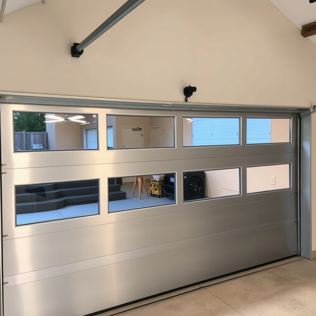 Modern garage door interior