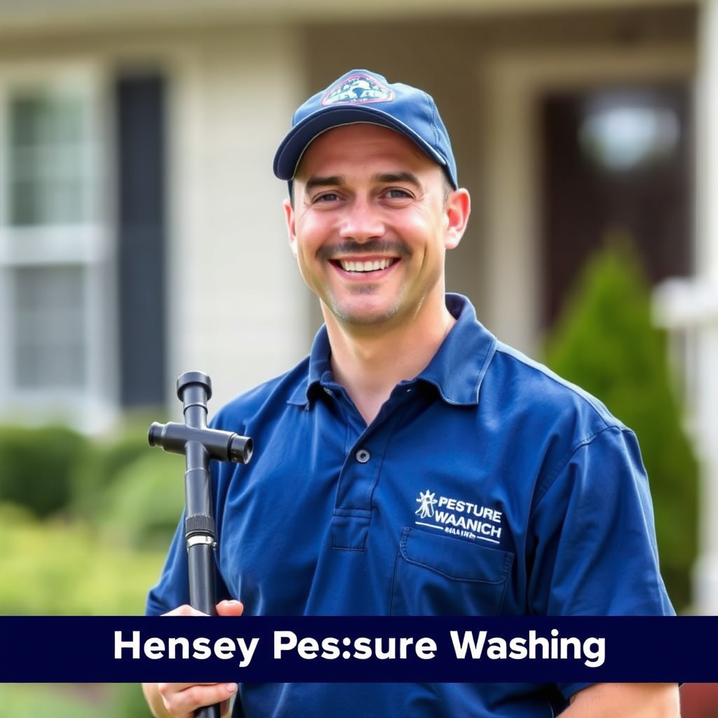 Friendly pressure washing technician