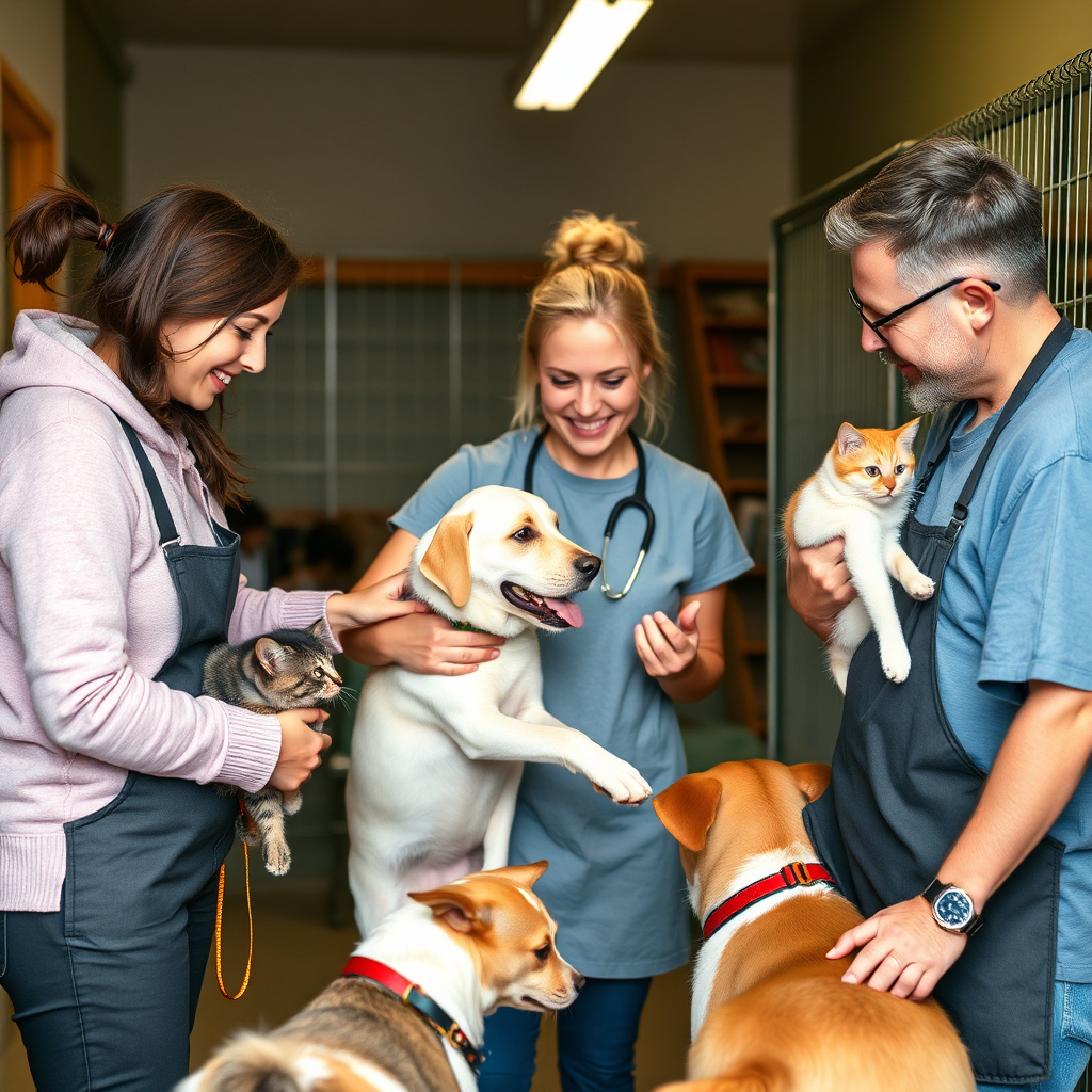 Volunteering at animal shelter