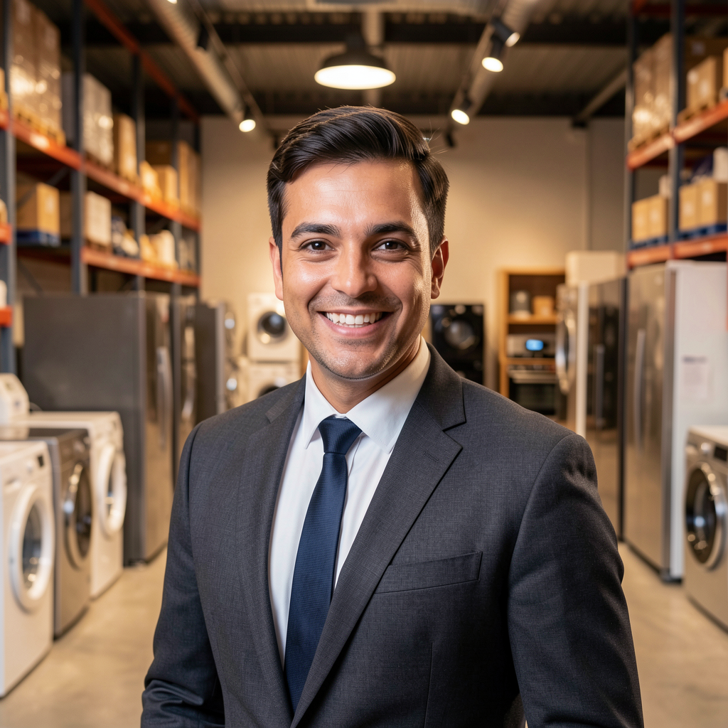 Founder John Cassimus in the warehouse showroom