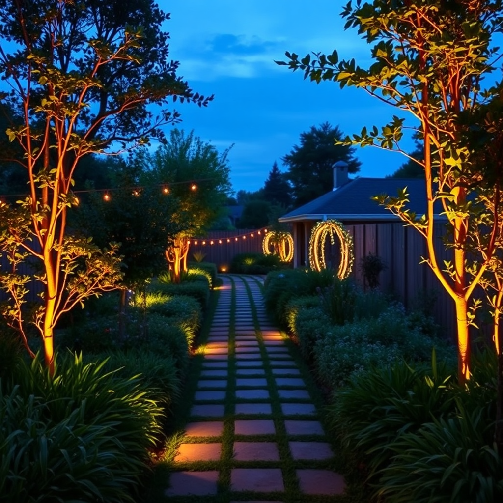 Lit garden path for consultation offer