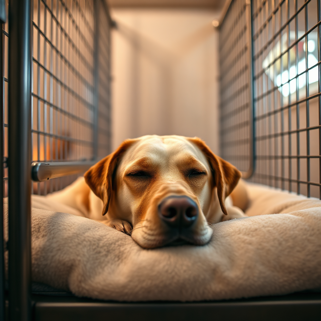 Senior Labrador relaxing