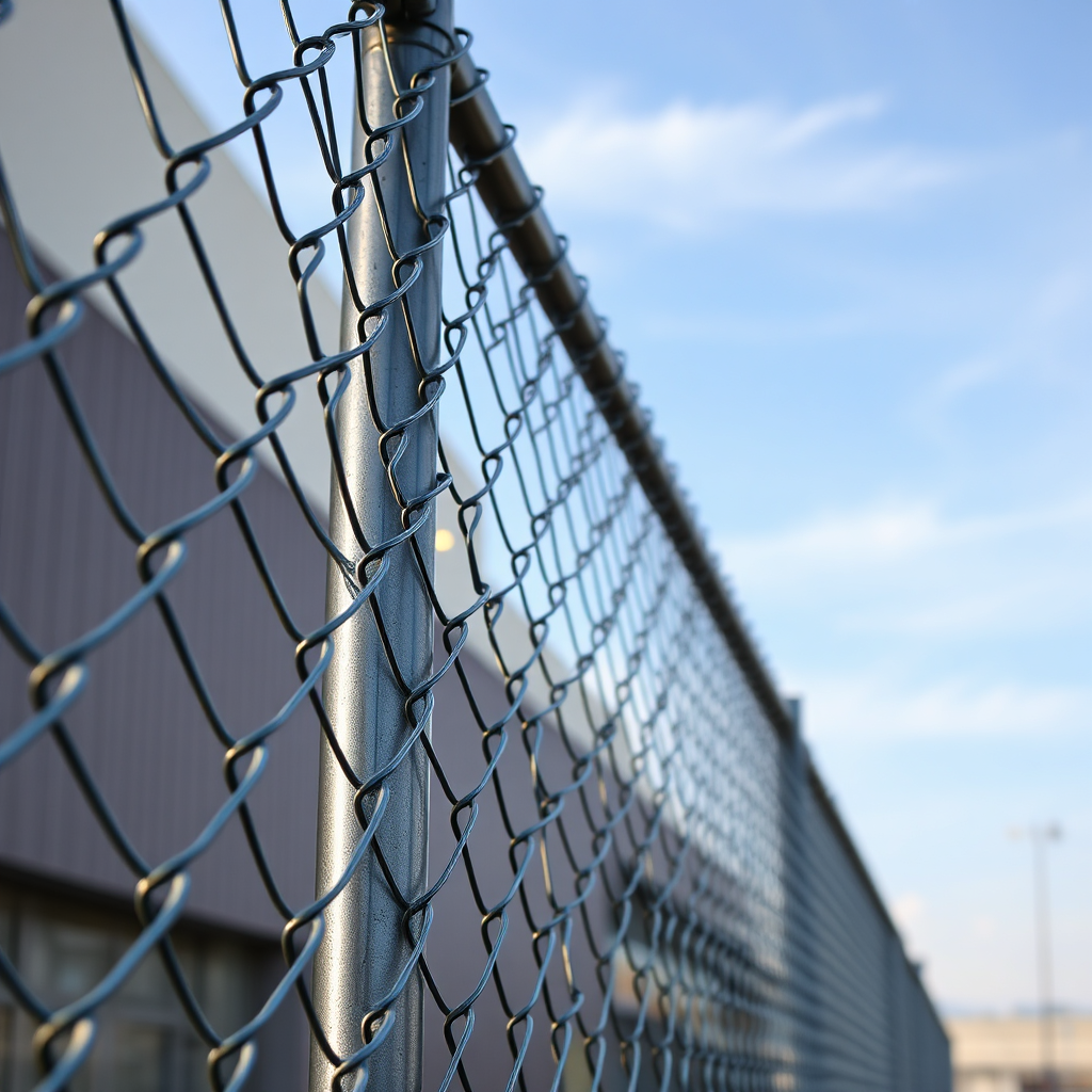 Galvanized steel chain-link fence