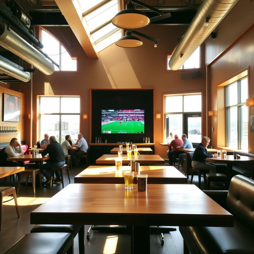 Interior of The Plains Taproom, welcoming and bright.