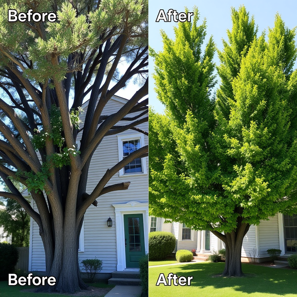 Before and after tree pruning