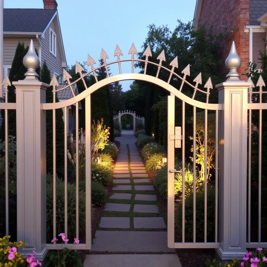 Decorative spear-top aluminum gate