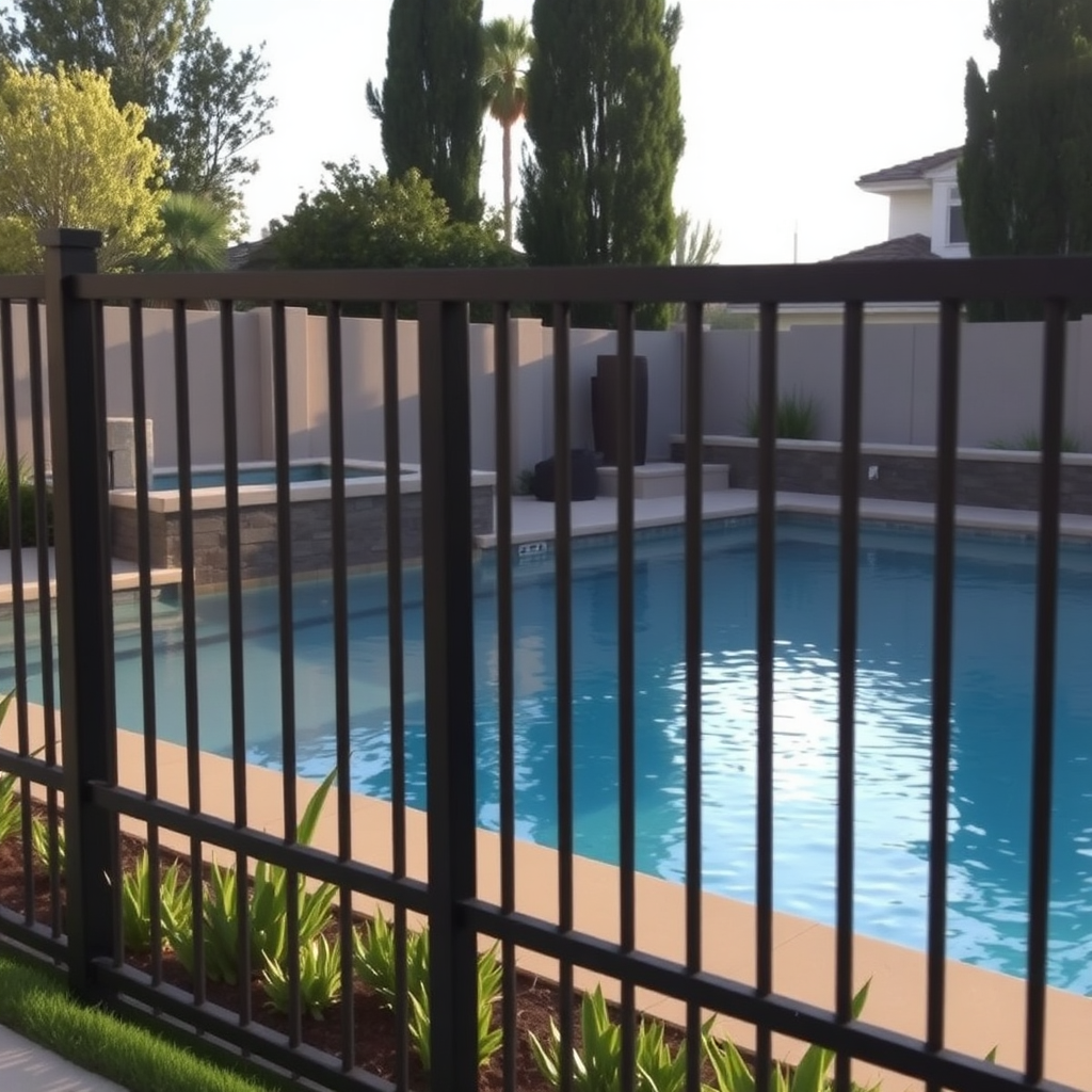 Ornamental aluminum pool fence