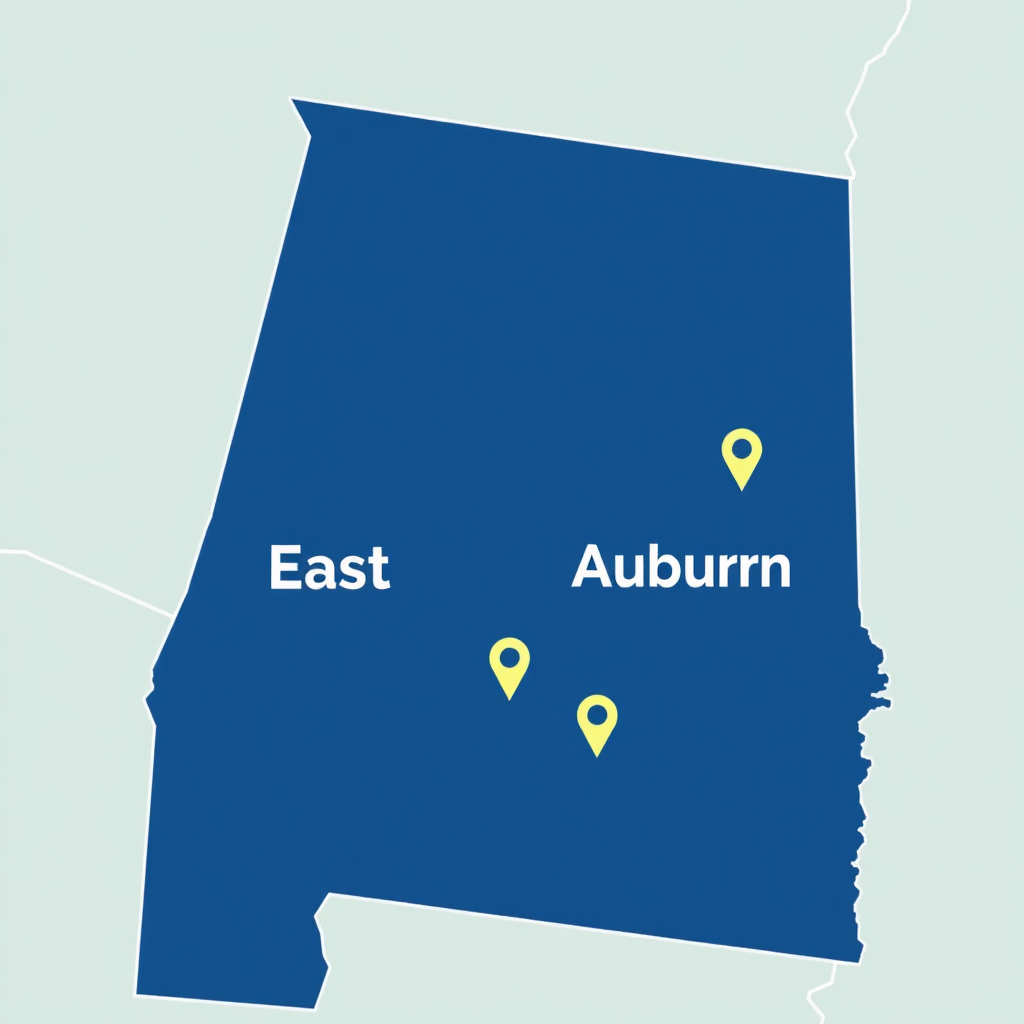 Map of East Alabama Service Area