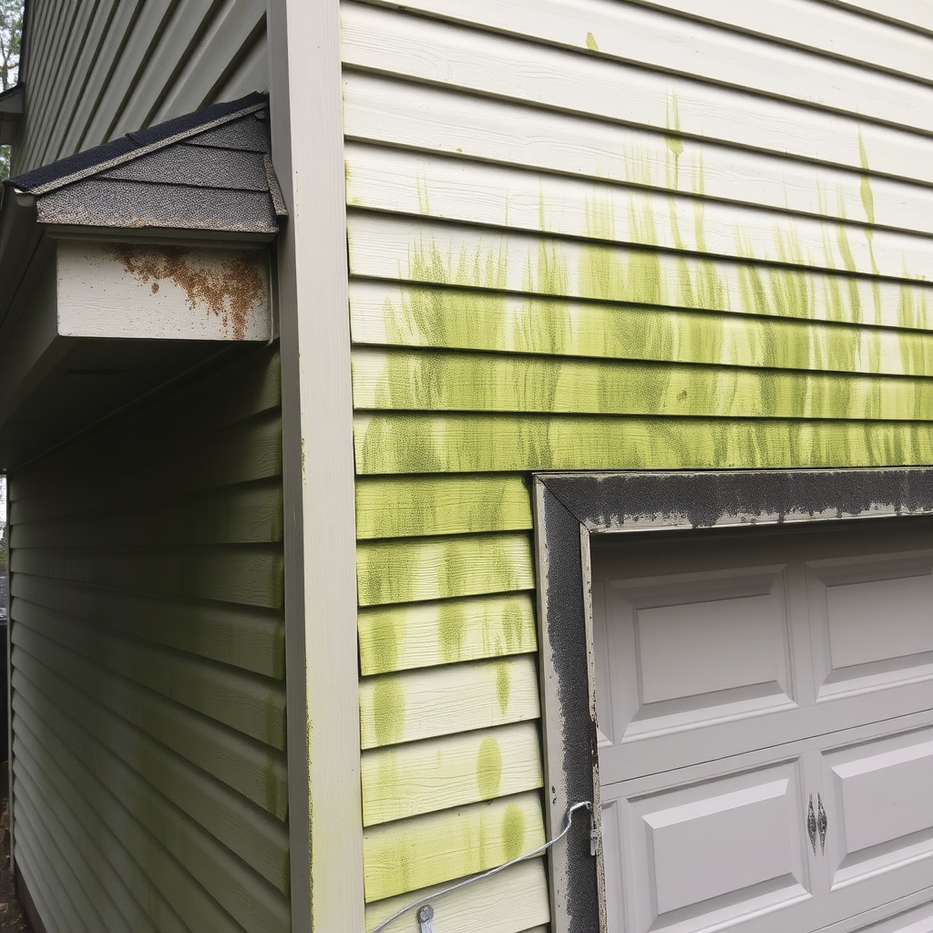 Dirty house exterior before cleaning