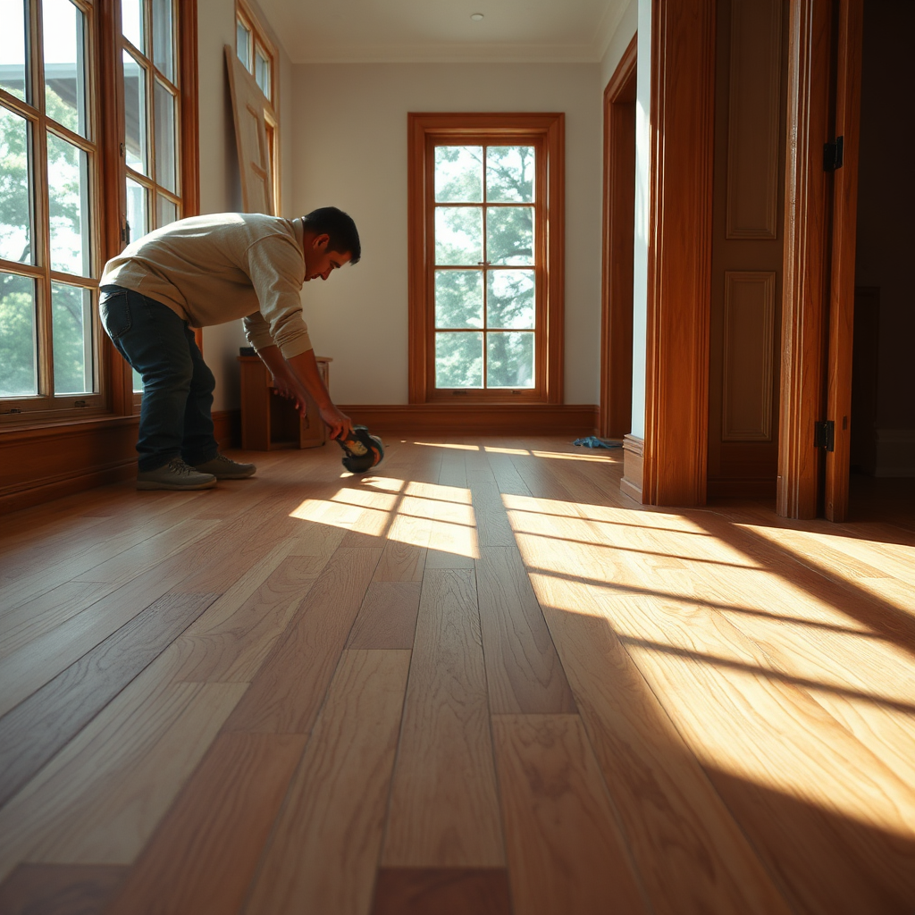 Expertly laid hardwood flooring