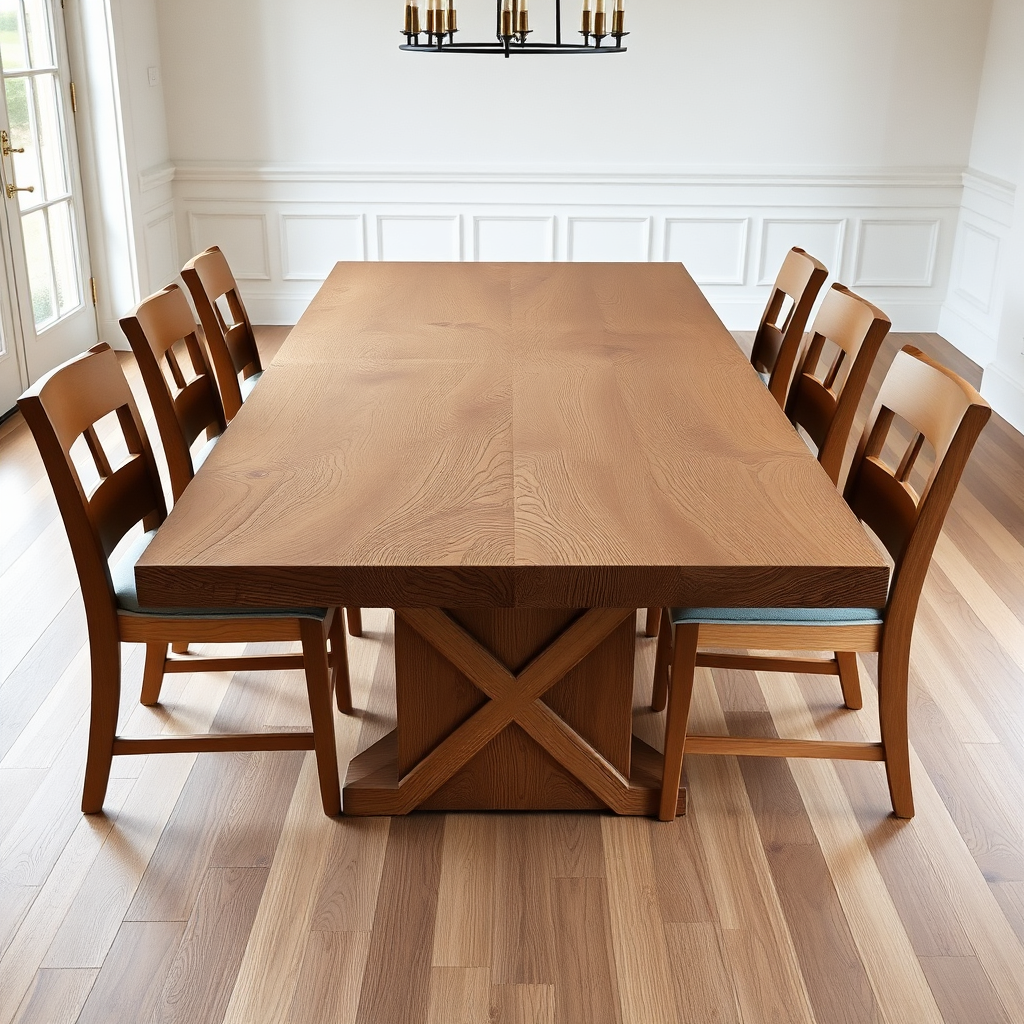Handcrafted solid wood dining table