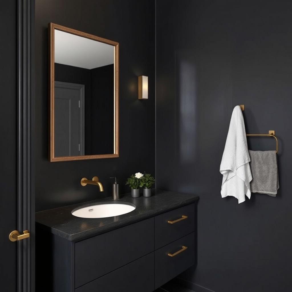 Dark luxury bathroom vanity