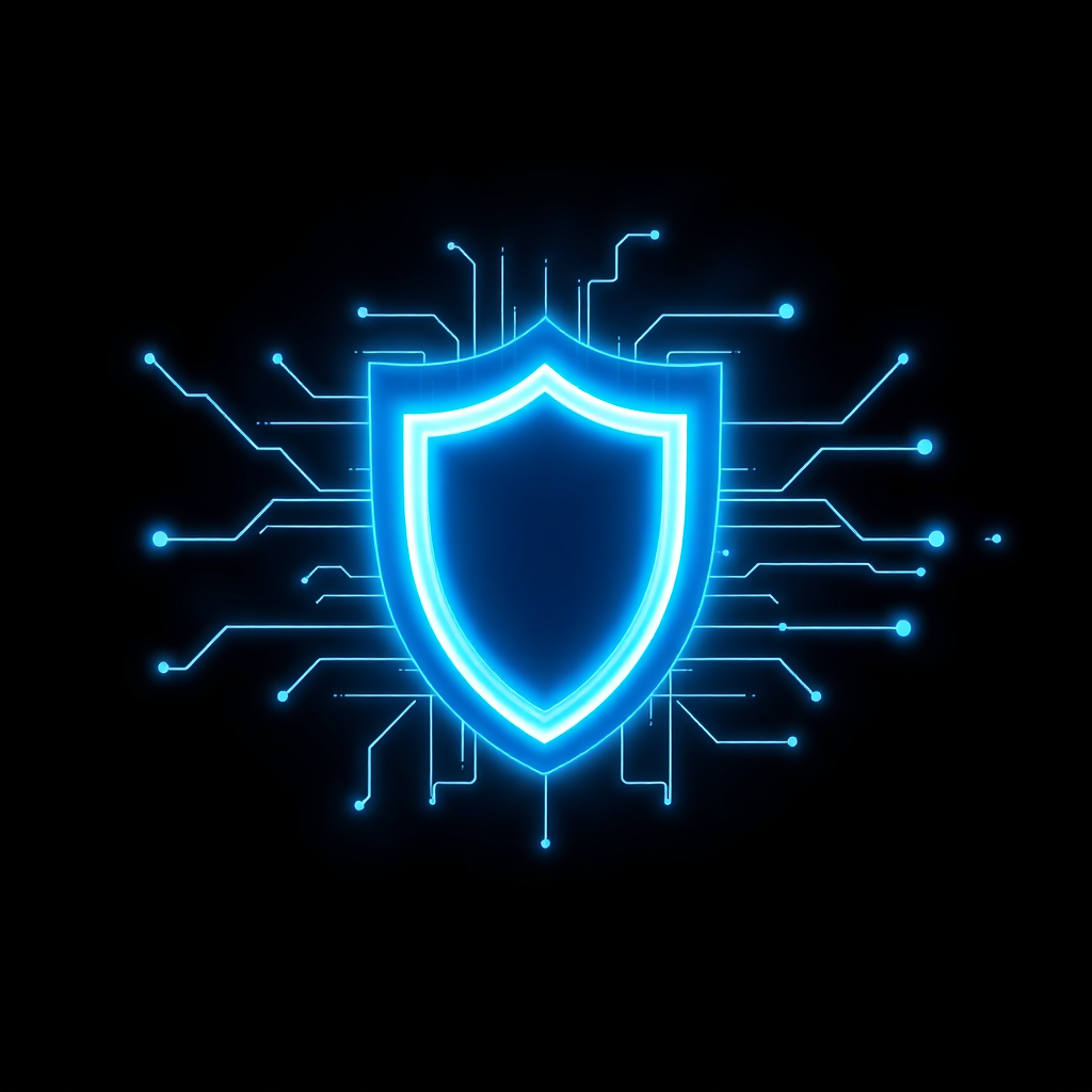 Digital shield symbolizing secure connection