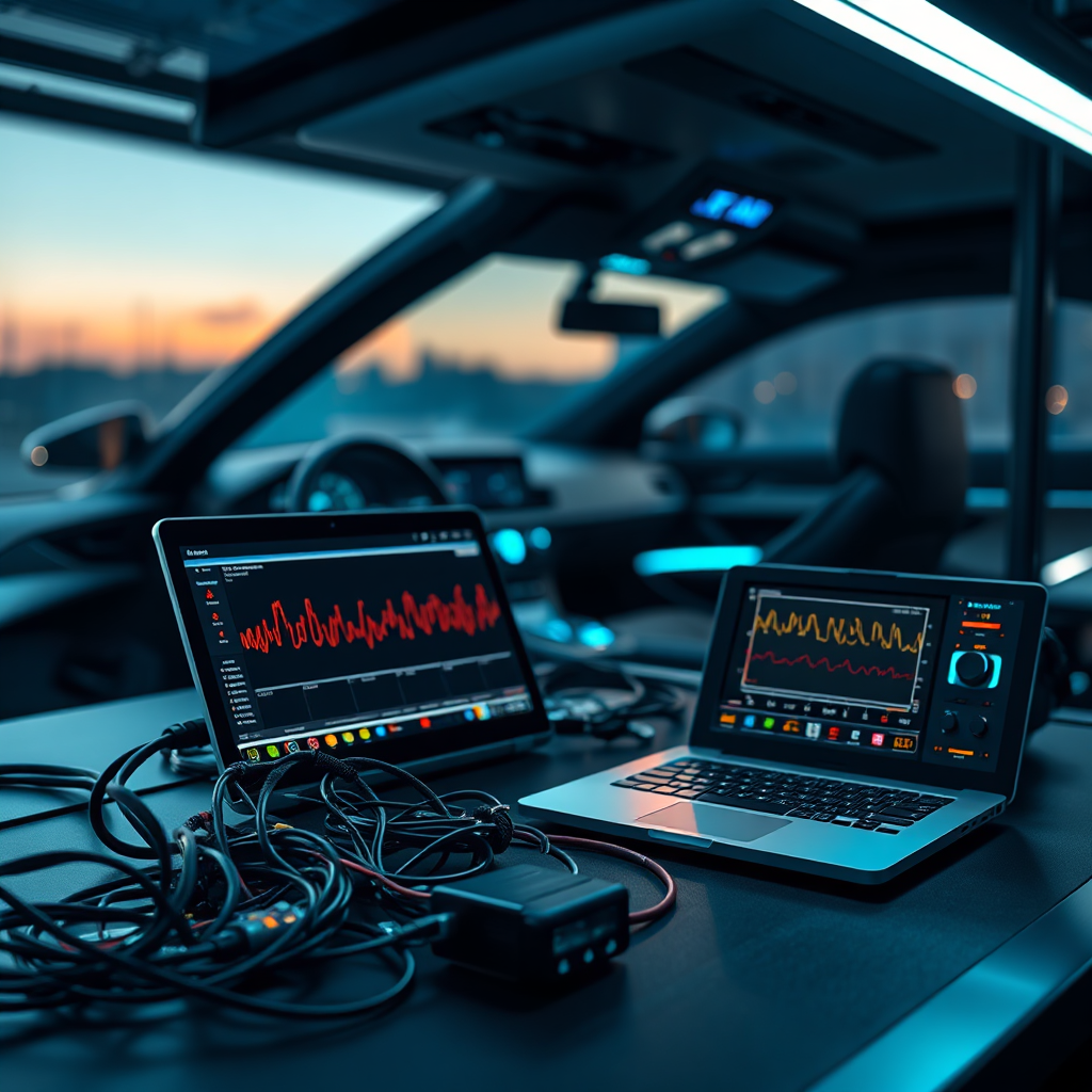 Automotive embedded systems lab scene