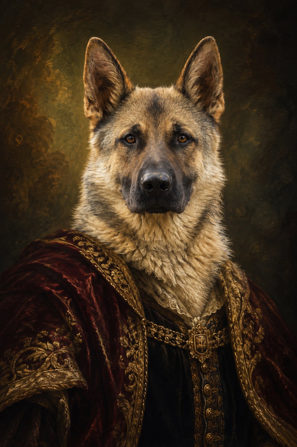 Royal baroque portrait of a cat
