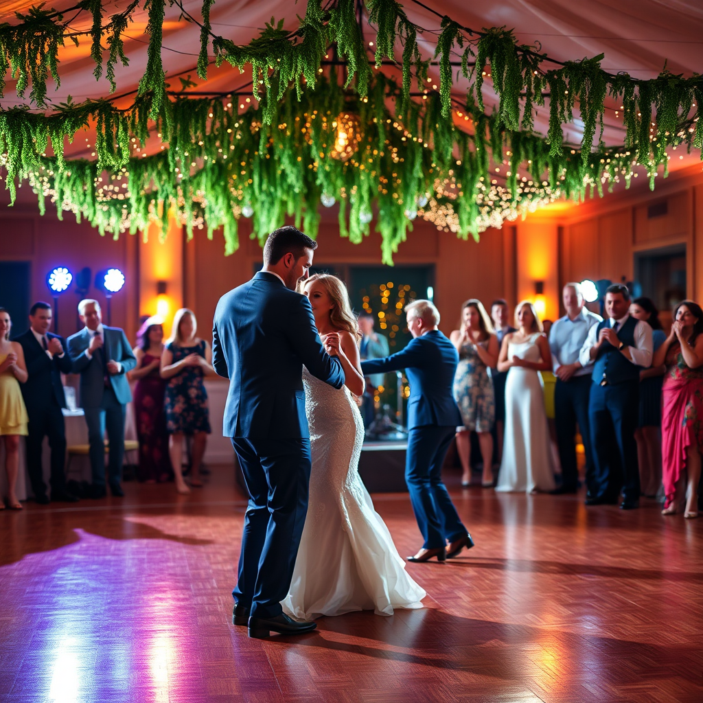 Vibrant dance floor during a reception