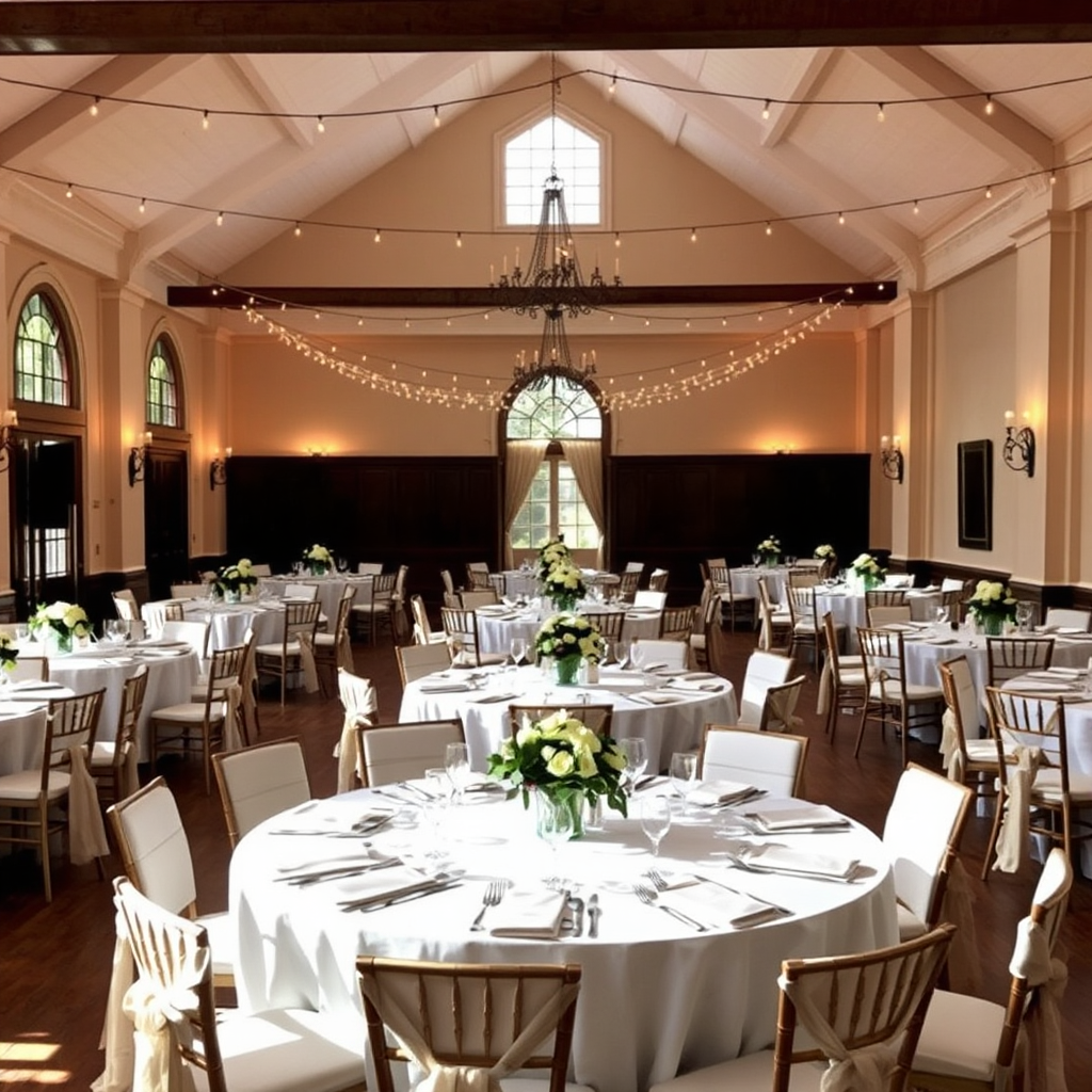 The reception area set up for a special event