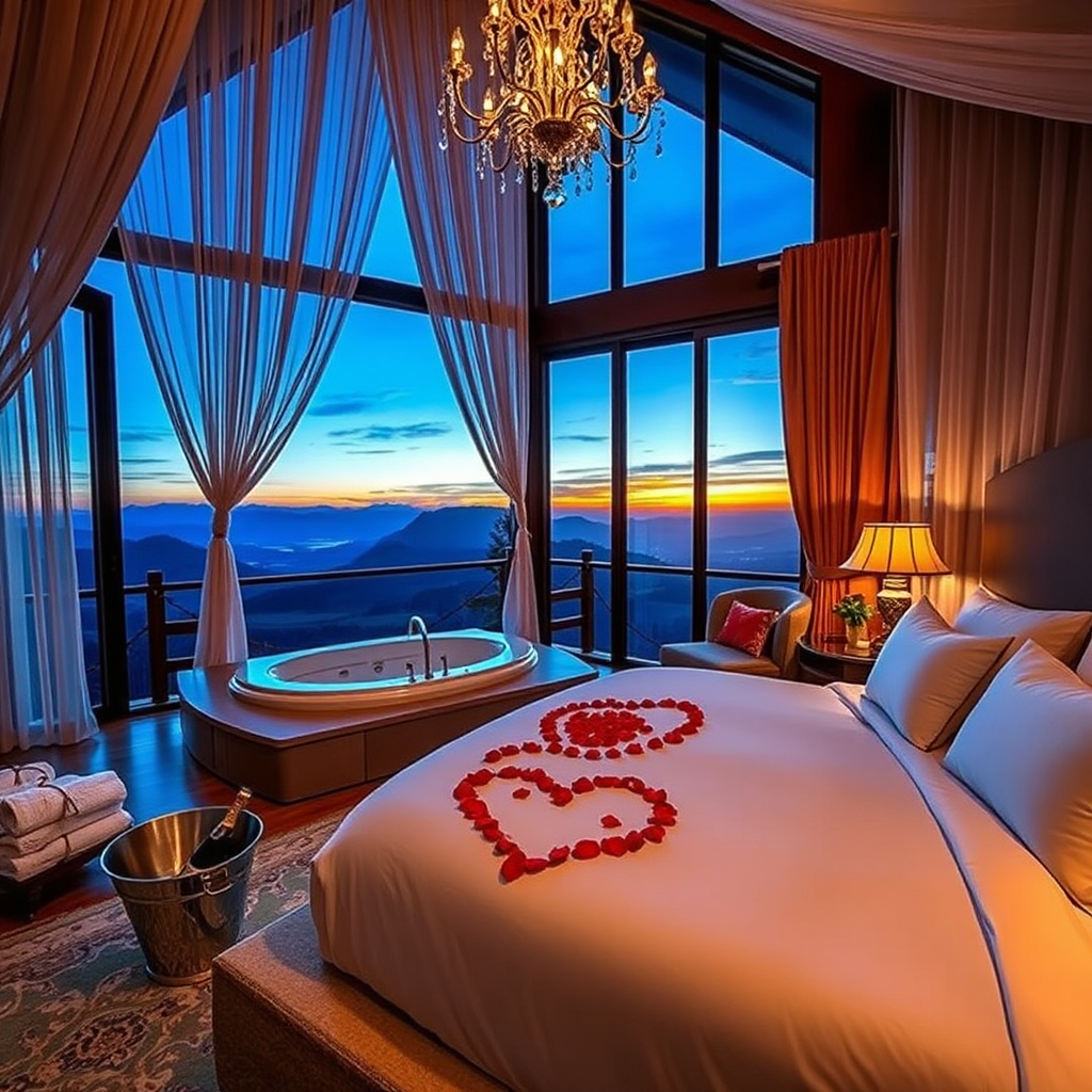 Honeymoon Haven with private hot tub and panoramic views