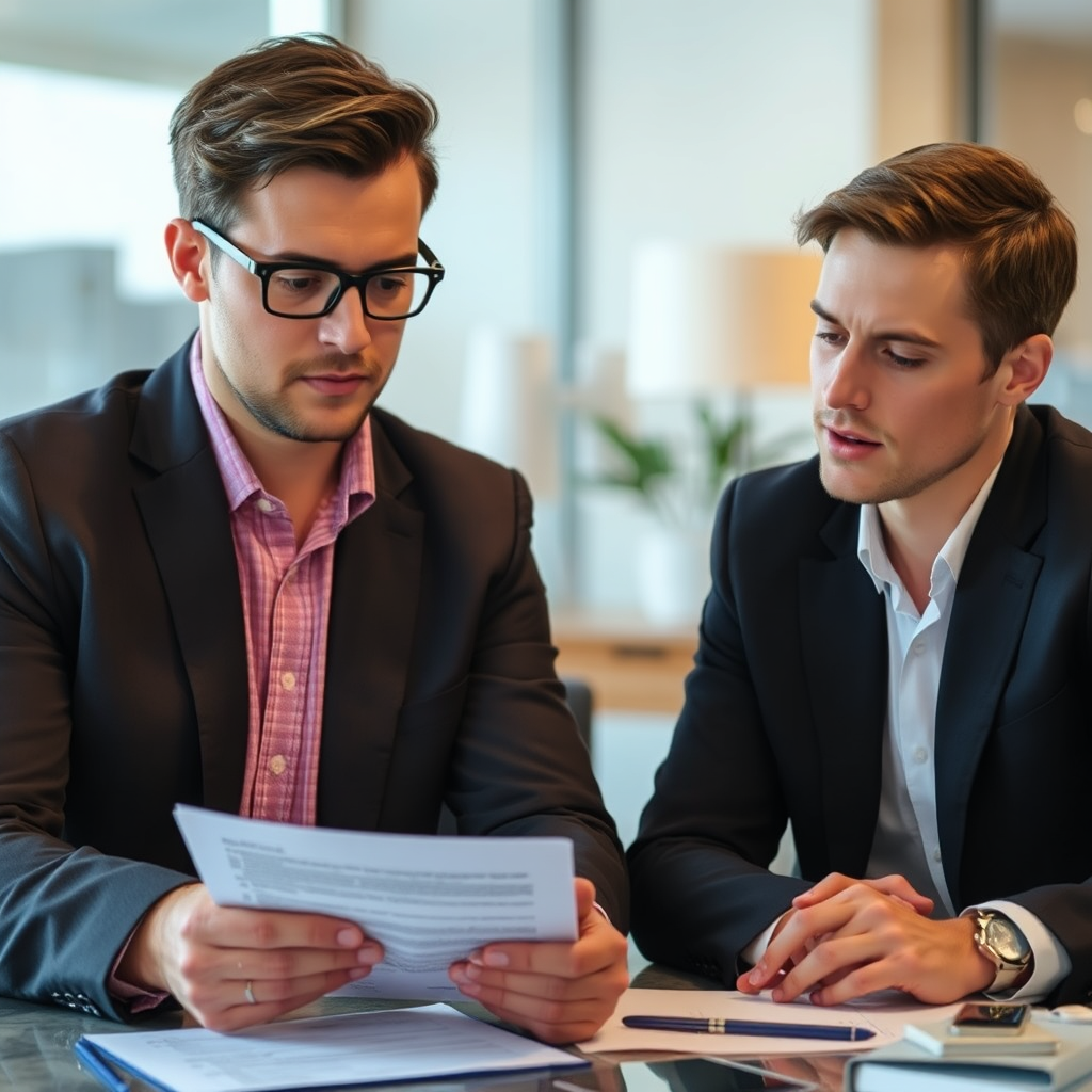 Premium finance broker office scene