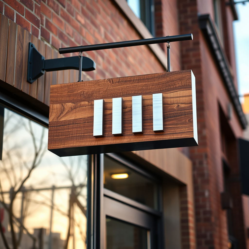 Cedar storefront sign