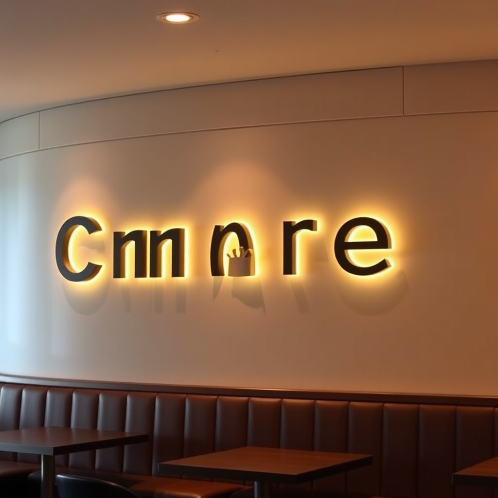 Interior backlit letters