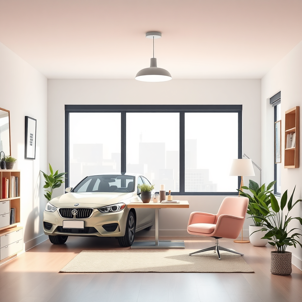 Calm modern insurance office interior
