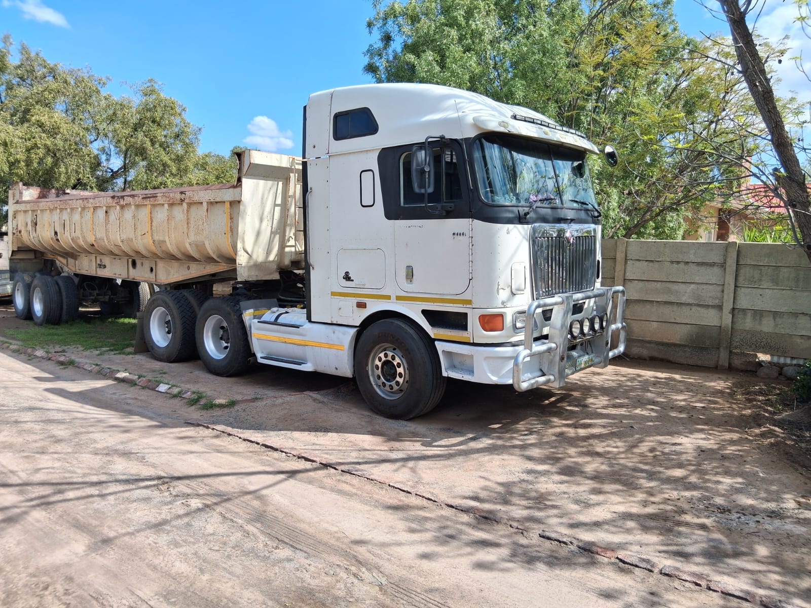Tow truck at yard