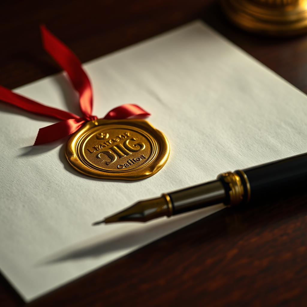 Official legal document with gold seal