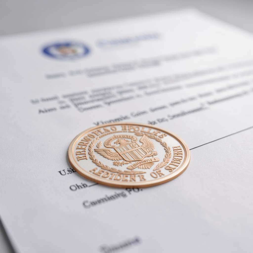 Example of an FBI Apostille seal on a document