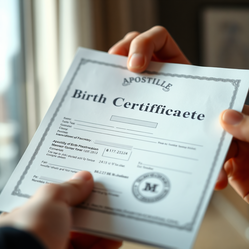 Apostille process for a birth certificate