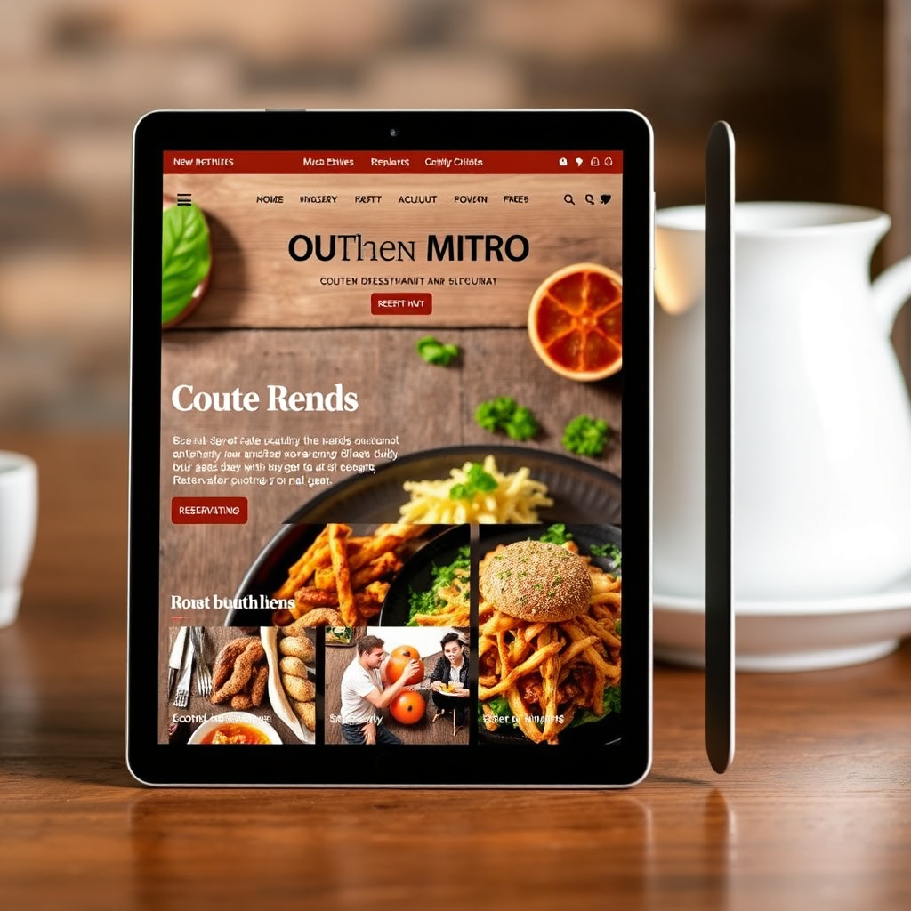 Southern Bistro Cafe Website Mockup