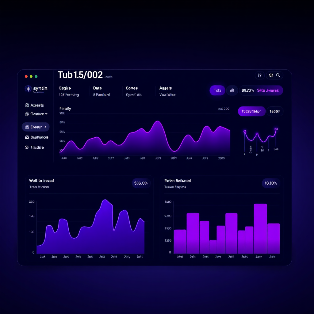 Advanced analytics dashboard mock up for fintech brand
