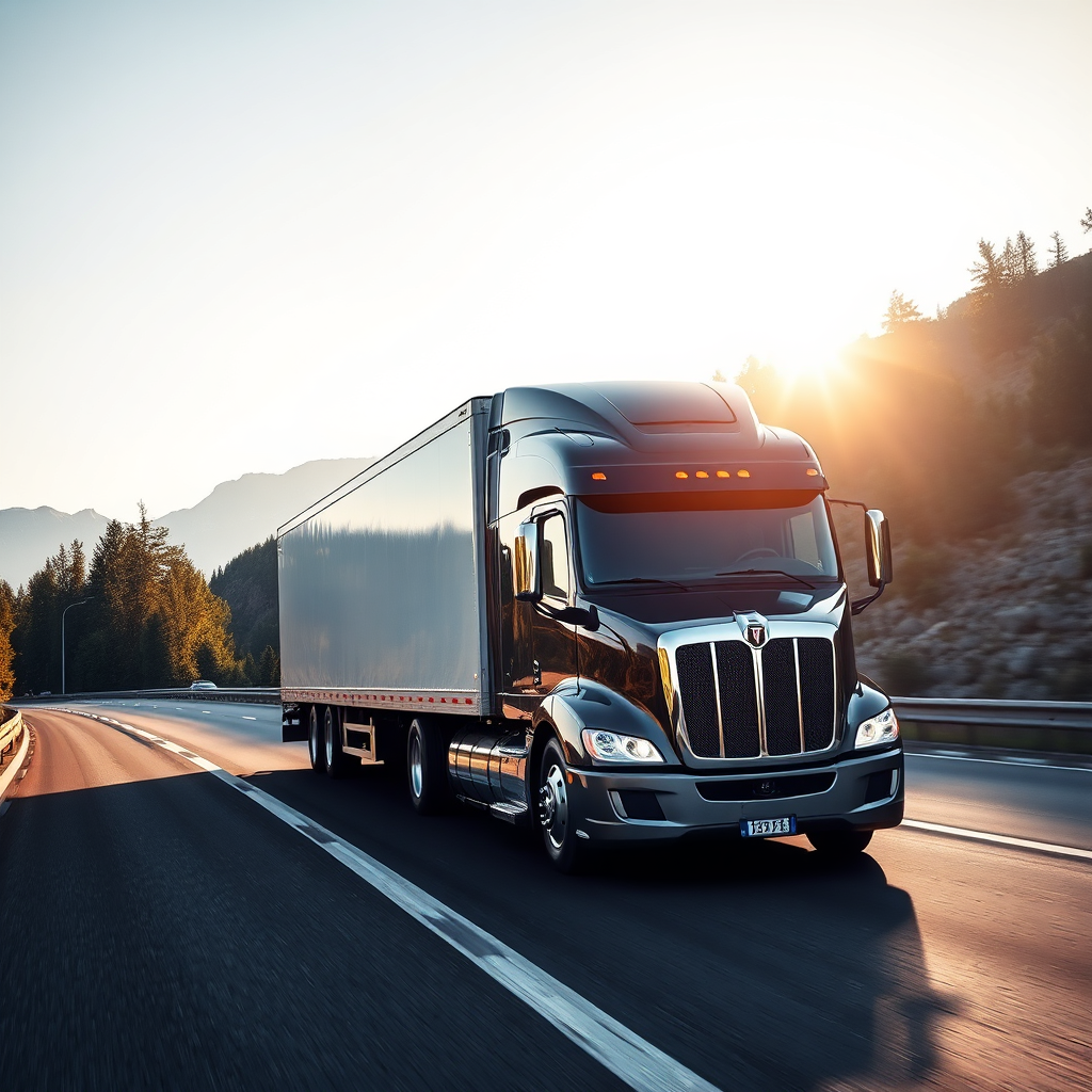 Semi-truck on the highway