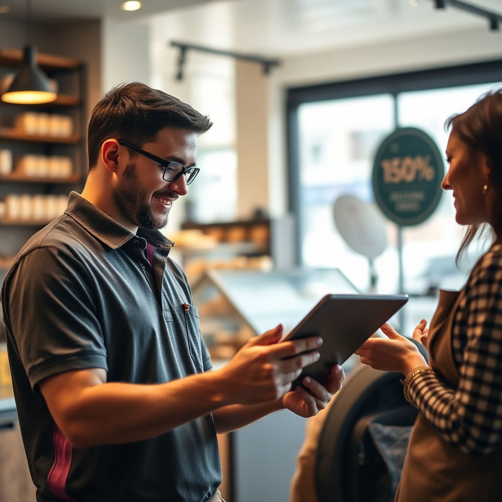 Local tech support expert meeting local business owner
