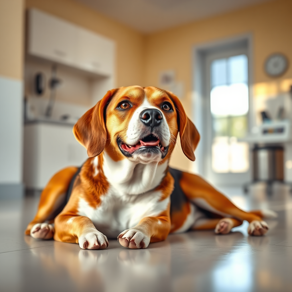 Beagle patient at home